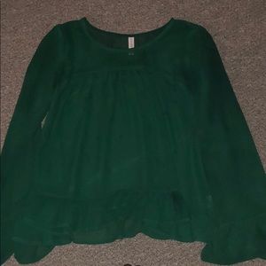 Sheer bell sleeve top!